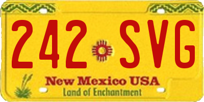 NM license plate 242SVG