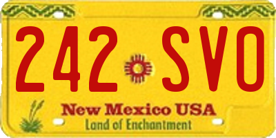 NM license plate 242SVO