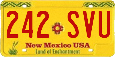 NM license plate 242SVU