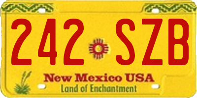 NM license plate 242SZB