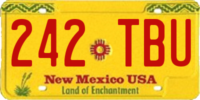 NM license plate 242TBU