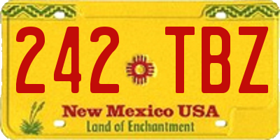 NM license plate 242TBZ