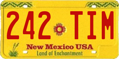 NM license plate 242TIM