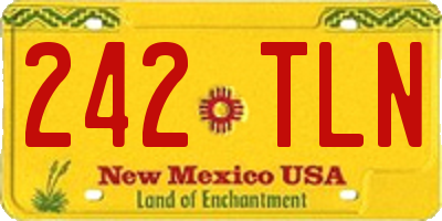 NM license plate 242TLN
