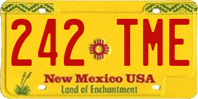 NM license plate 242TME
