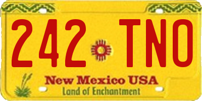 NM license plate 242TNO