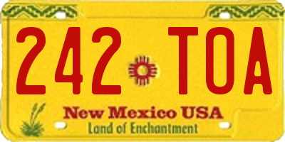 NM license plate 242TOA