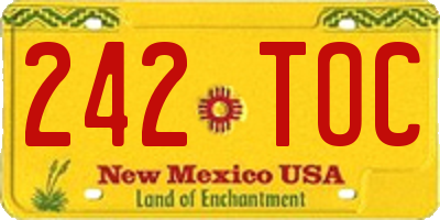 NM license plate 242TOC