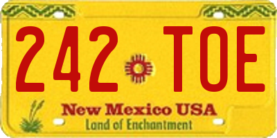 NM license plate 242TOE