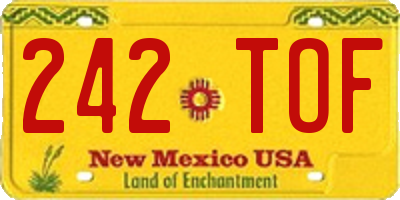 NM license plate 242TOF