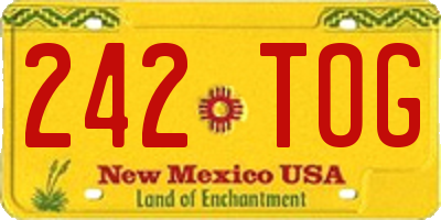 NM license plate 242TOG