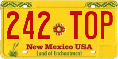 NM license plate 242TOP