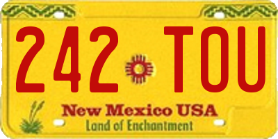 NM license plate 242TOU