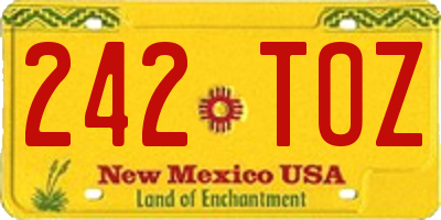 NM license plate 242TOZ