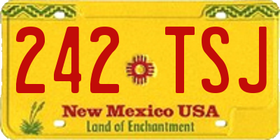 NM license plate 242TSJ