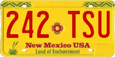 NM license plate 242TSU
