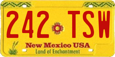 NM license plate 242TSW