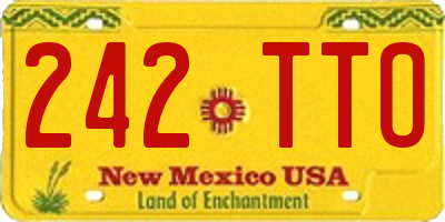 NM license plate 242TTO