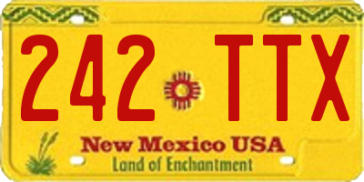 NM license plate 242TTX