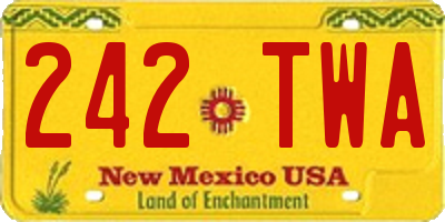 NM license plate 242TWA