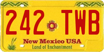 NM license plate 242TWB