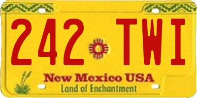 NM license plate 242TWI
