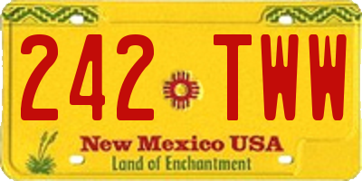 NM license plate 242TWW