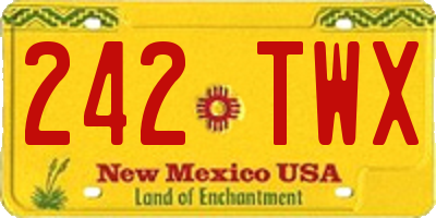 NM license plate 242TWX