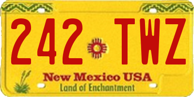 NM license plate 242TWZ