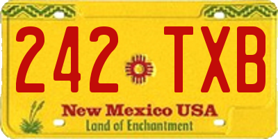 NM license plate 242TXB