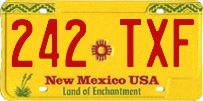 NM license plate 242TXF