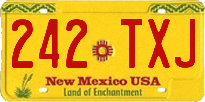NM license plate 242TXJ