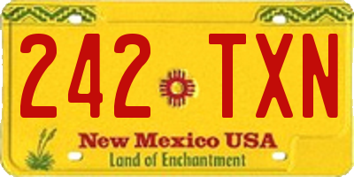 NM license plate 242TXN