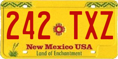 NM license plate 242TXZ