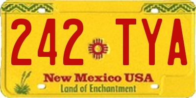 NM license plate 242TYA
