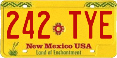 NM license plate 242TYE