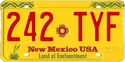 NM license plate 242TYF