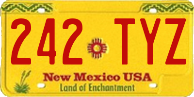 NM license plate 242TYZ