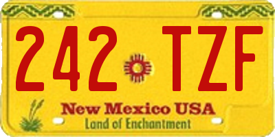 NM license plate 242TZF