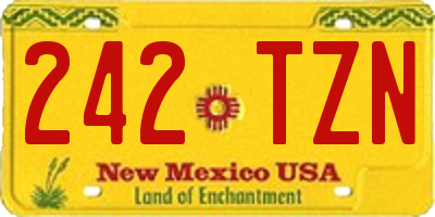 NM license plate 242TZN