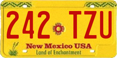 NM license plate 242TZU