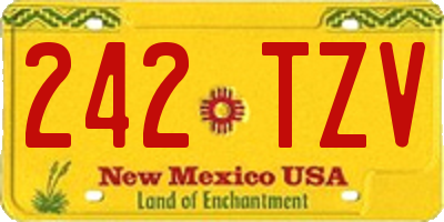 NM license plate 242TZV