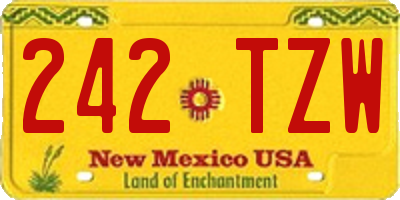 NM license plate 242TZW