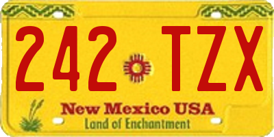 NM license plate 242TZX