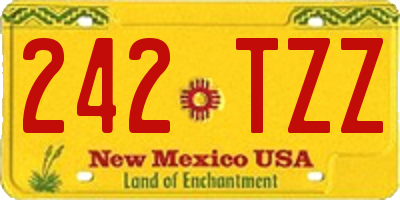 NM license plate 242TZZ