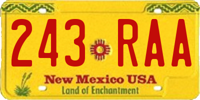 NM license plate 243RAA