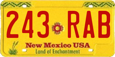 NM license plate 243RAB