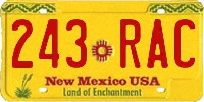 NM license plate 243RAC