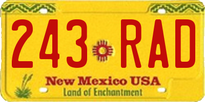 NM license plate 243RAD