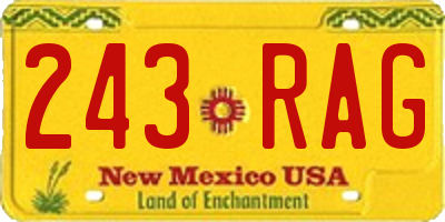 NM license plate 243RAG